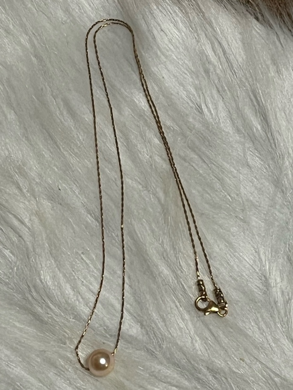 14K GF Pearl Solitaire Necklace